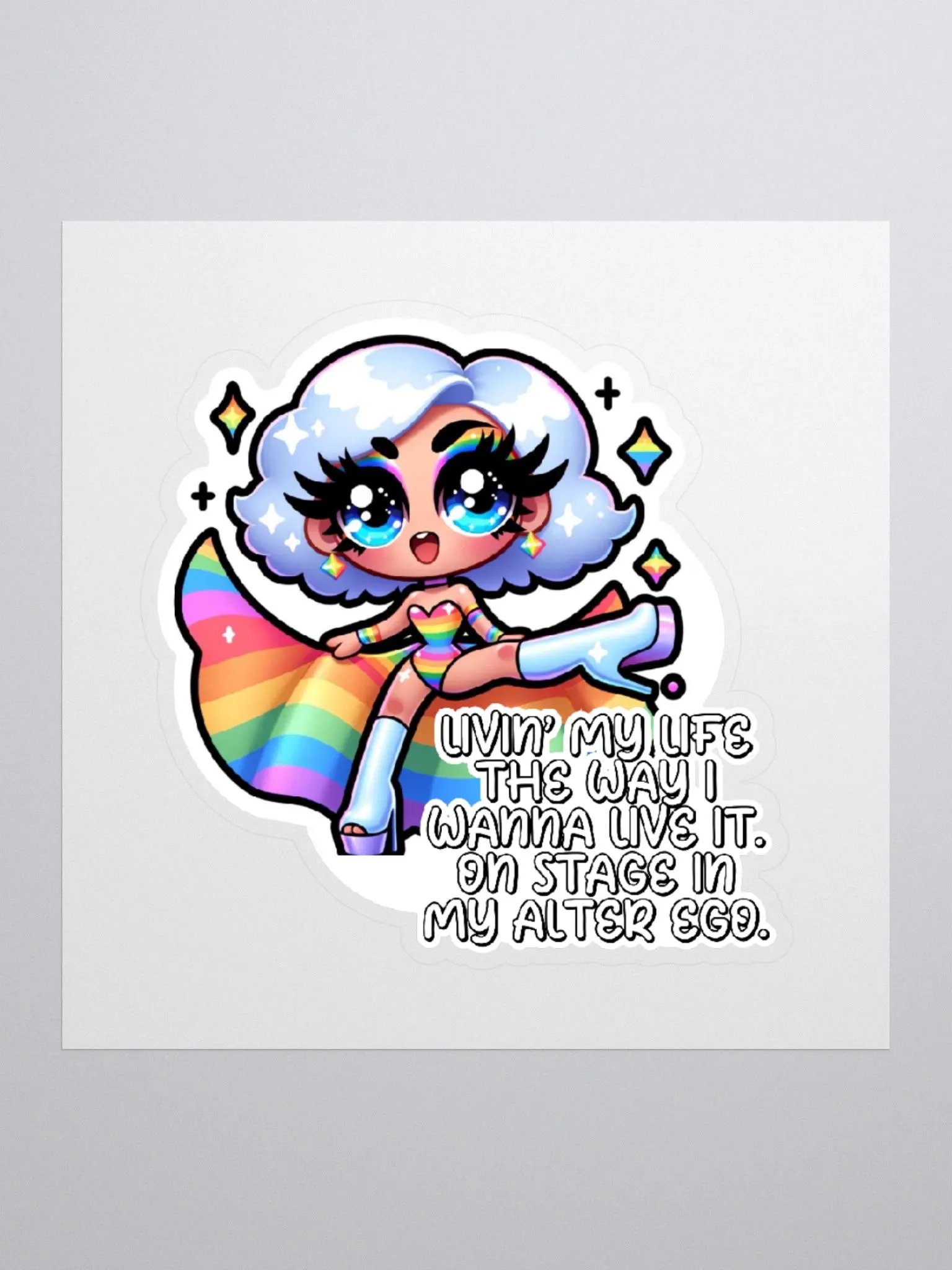 Drag Queen Sticker-Alter Ego Sticker-My Fabulous Self Sticker-LGBTQIA+ Sticker-Rainbow Sticker product image (3)