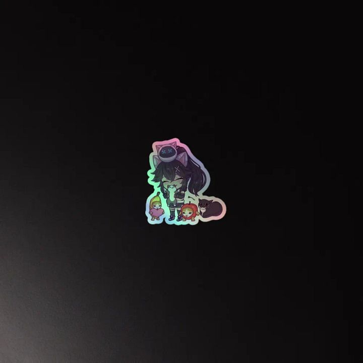 Neko and the Silly Cats Squad Holographic Sticker product image (4)