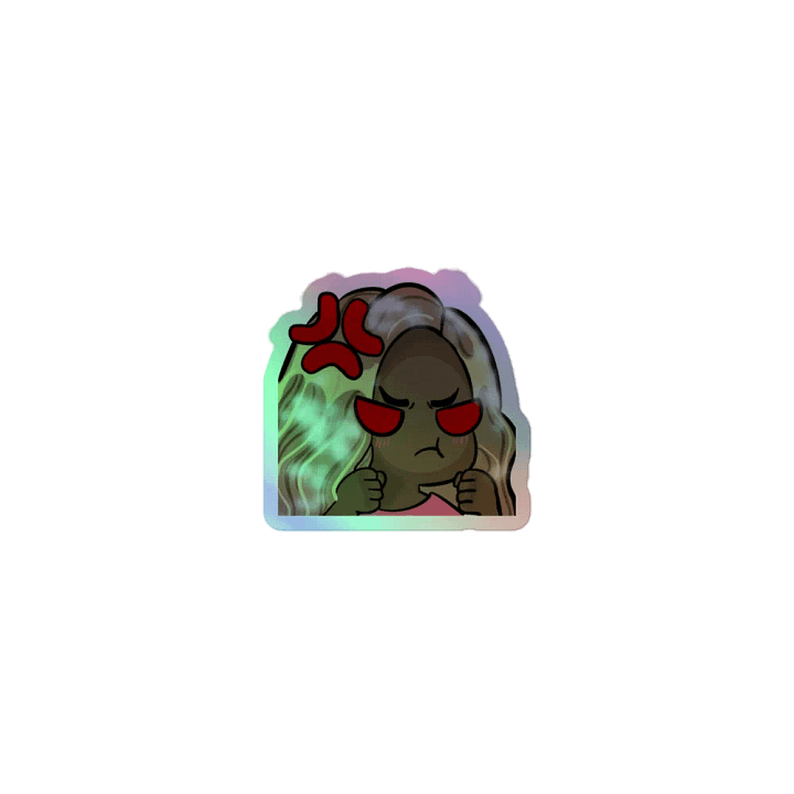 Elusive Angry Chibi Holographic Sticker product image (1)