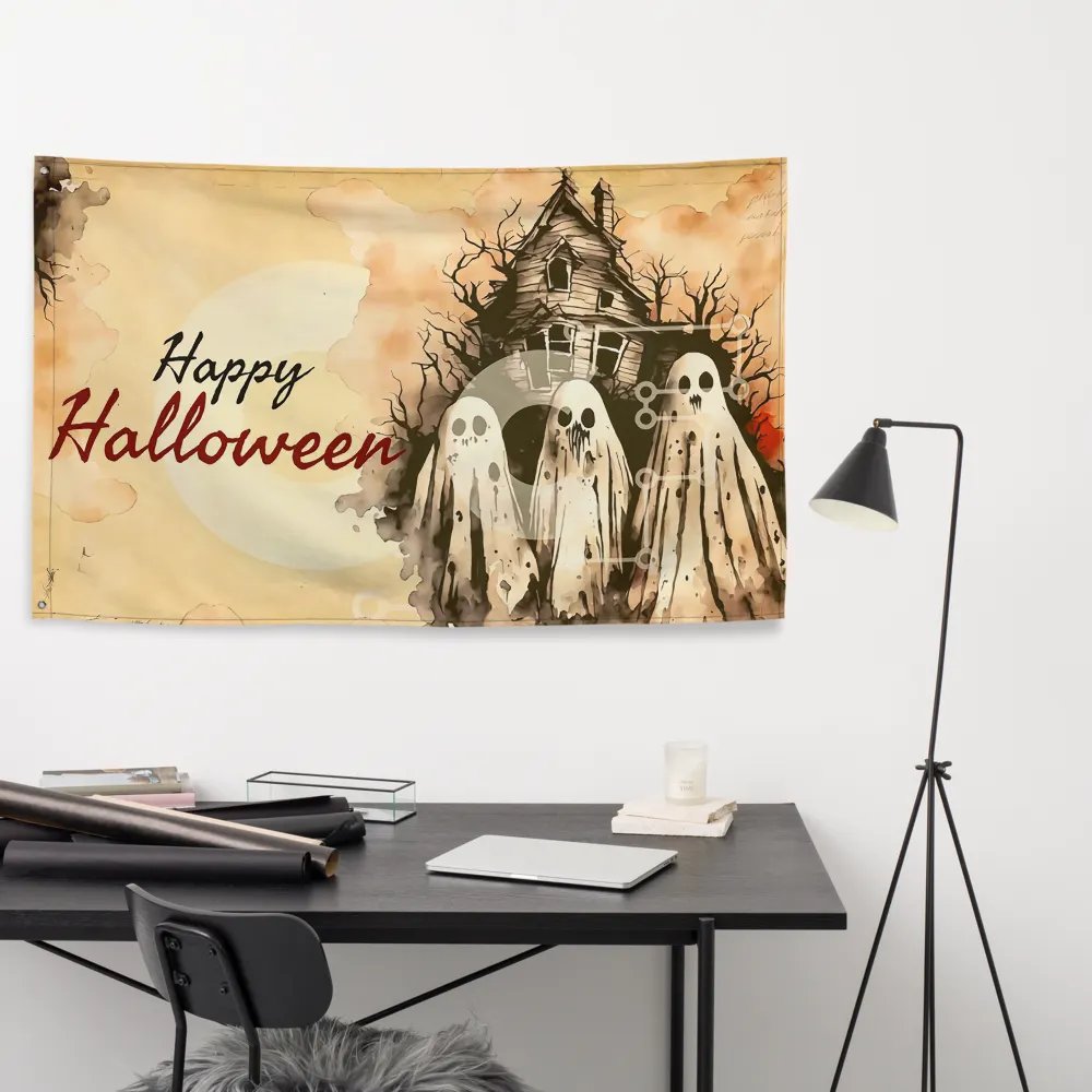 Pastel Ghosts Spooky Halloween Flag product image (9)