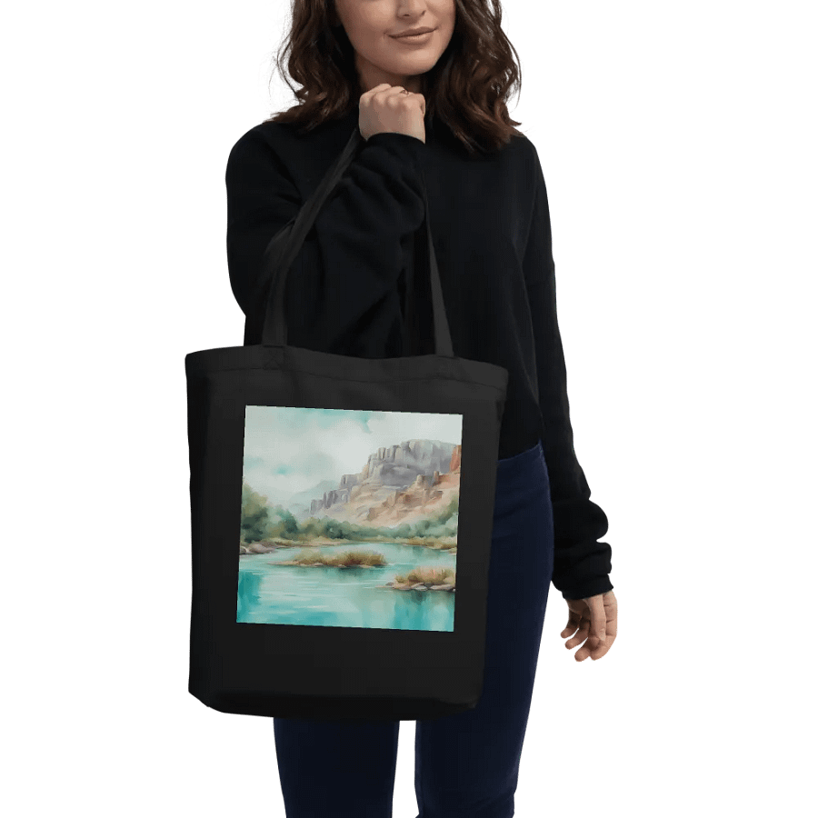 Mediterranean Desert River, Organic Cotton Twill Tote Bag product image (3)
