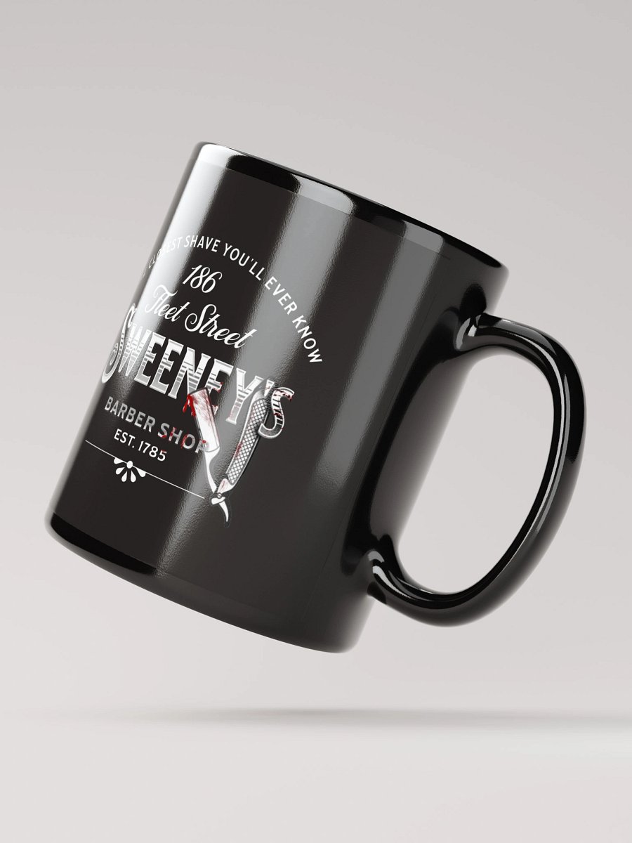Sweeney Todd Barber Shop Mug – Black Glossy Horror Musical Coffee Cup product image (4)
