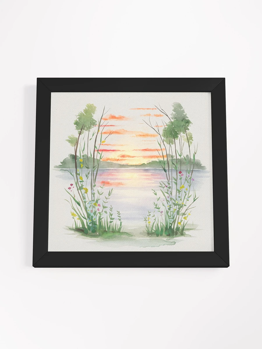 Reflective Waters Sunset Watercolor - Framed Poster product image (4)