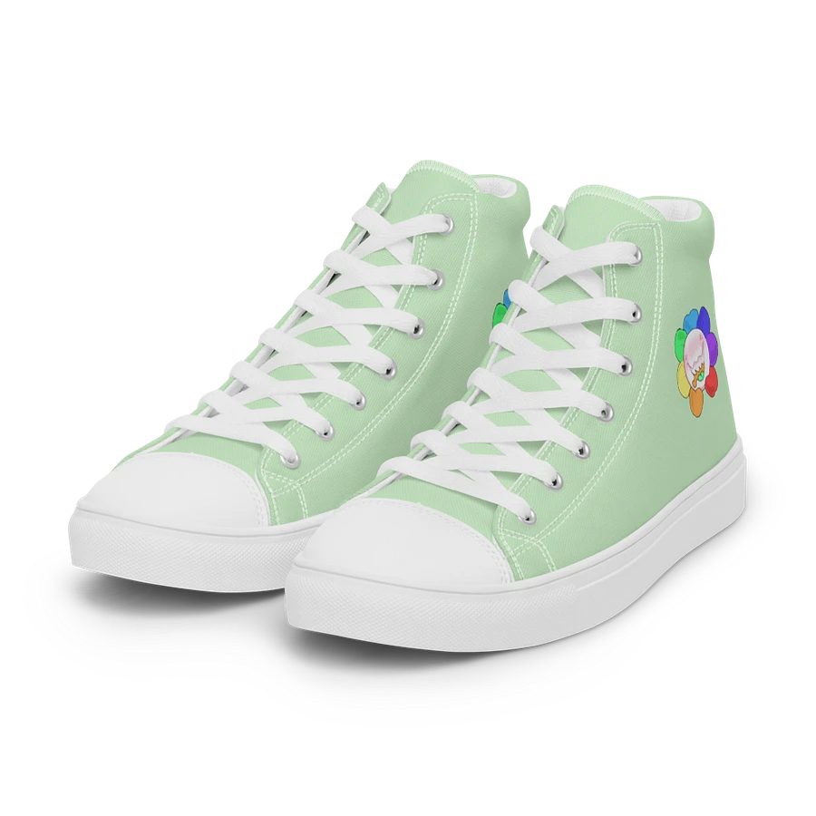 Pastel Green and White Flower Sneakers product image (43)