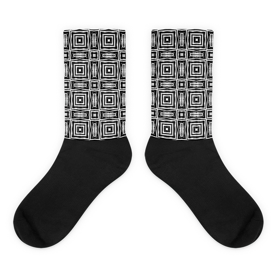 Abstract Monochrome Repeating Pattern Unisex Socks product image (2)