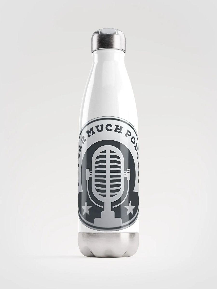 Never 2 Much Podcast Vintage Mic Podcast Stainless Steel Bottle product image (1)