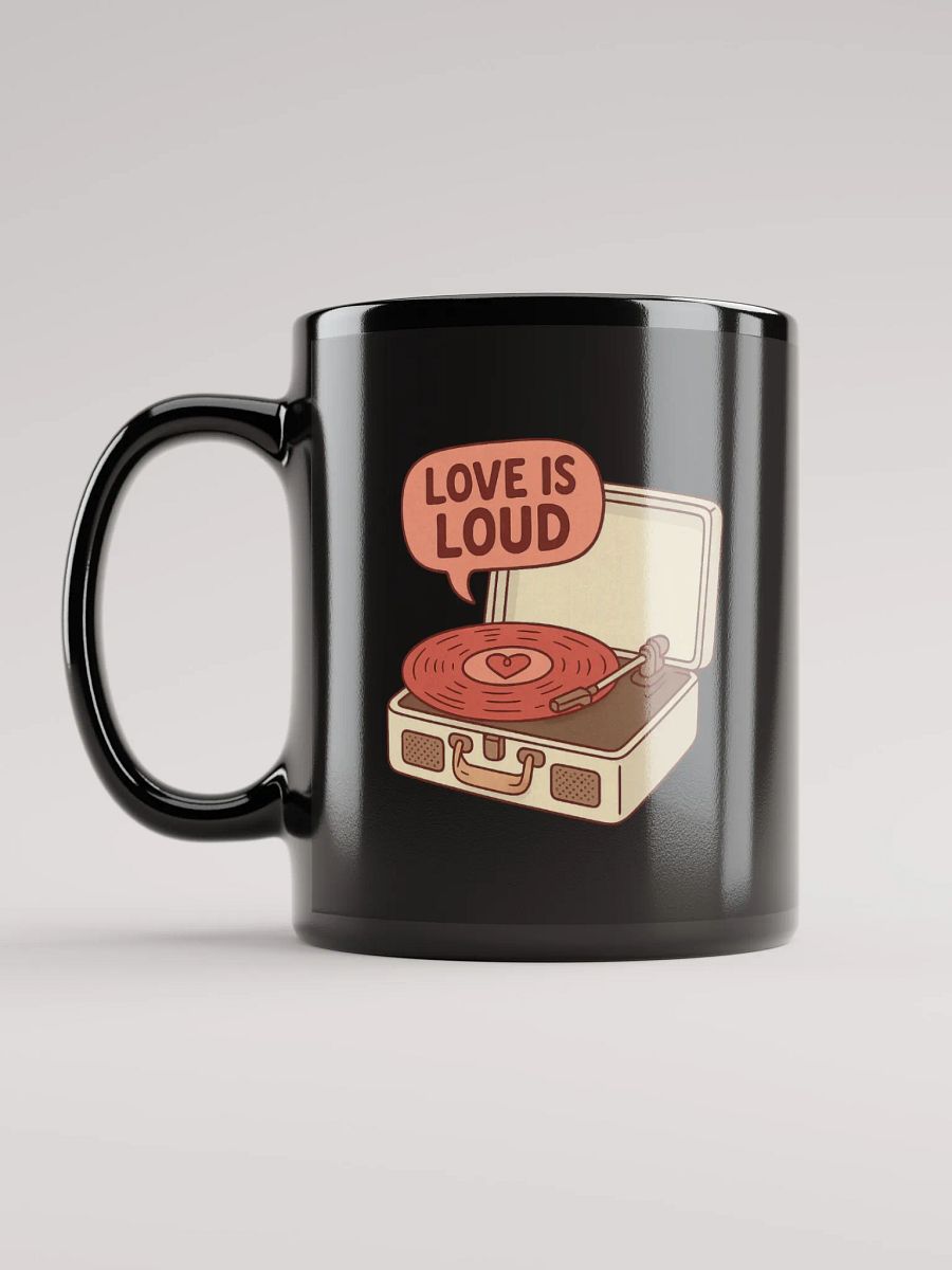 Love Is Loud Black Glossy Mug product image (12)