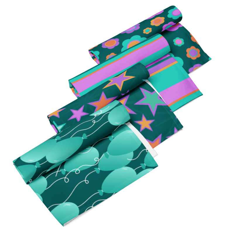 Cloth Napkin Set of 4 Colorful Party Time! Designs product image (12)