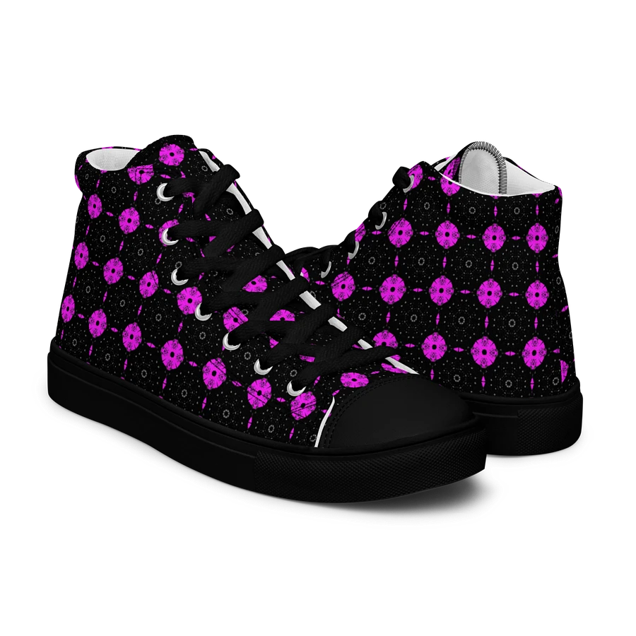 Abstract Pink Shapes Ladies Canvas Shoes High Tops product image (7)