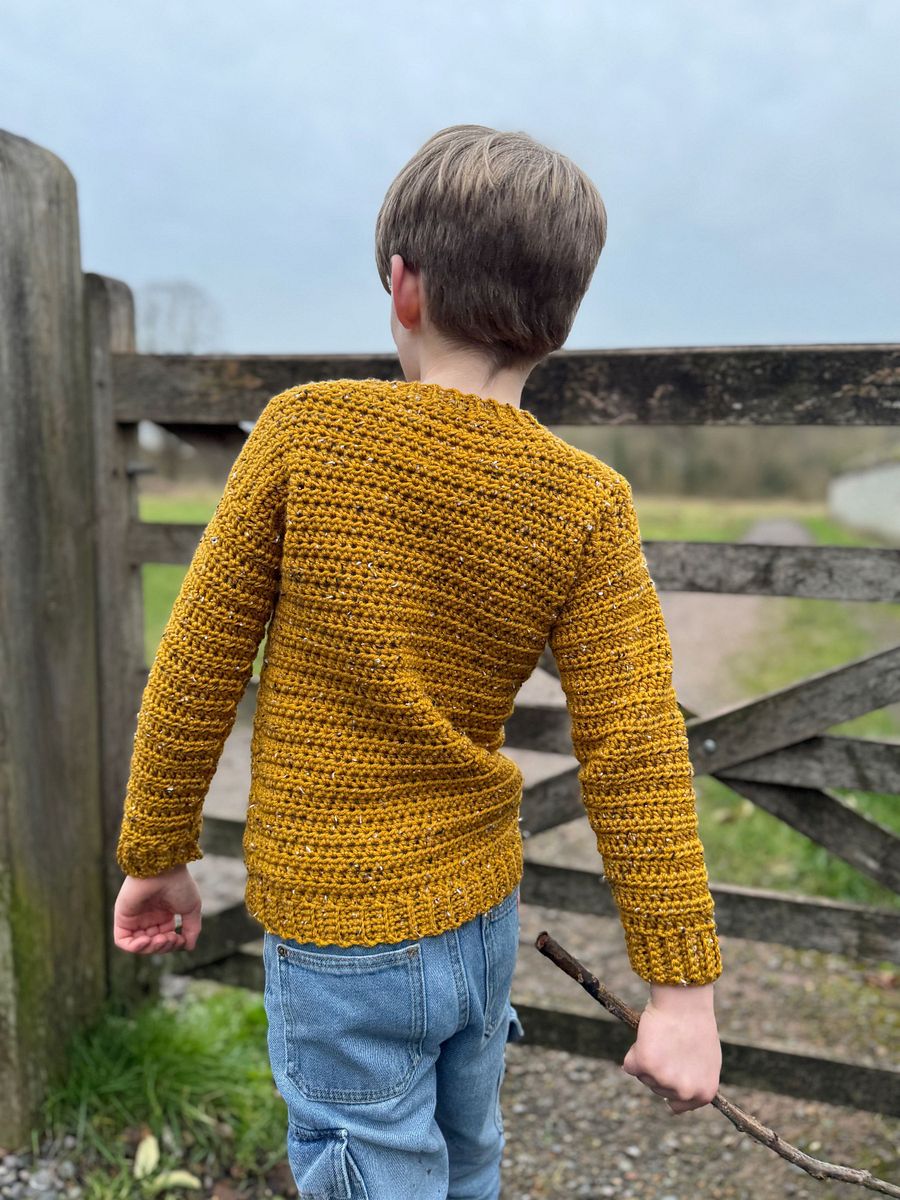 CROCHET PATTERN & VIDEO/ Easy Tweedy Beginner Crochet Sweater Pattern, Child Sizes baby to age 10, Pdf product image (3)