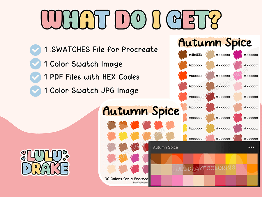 Autumn Spice Procreate Color Palette with HEX Codes ★ DIGITAL ★ product image (5)