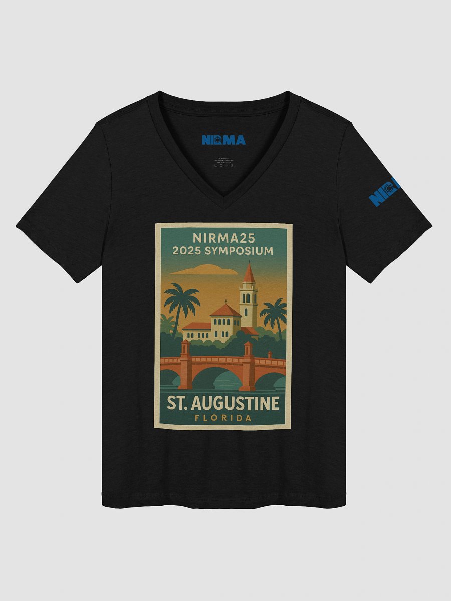 Women’s Relaxed V-Neck Tee – Vintage St. Augustine Bridge Design product image (1)