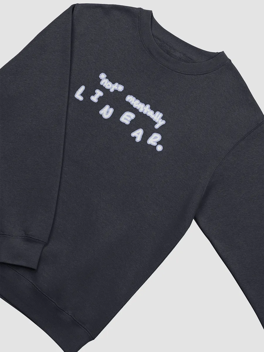 *not* mentally linear (lined design, #BDCAEF) printed crewneck product image (15)