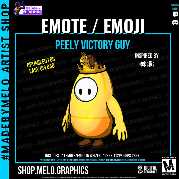 Peely Victory Guy - Twitch Emote / Discord Emoji | #MadeByMELO product image (1)