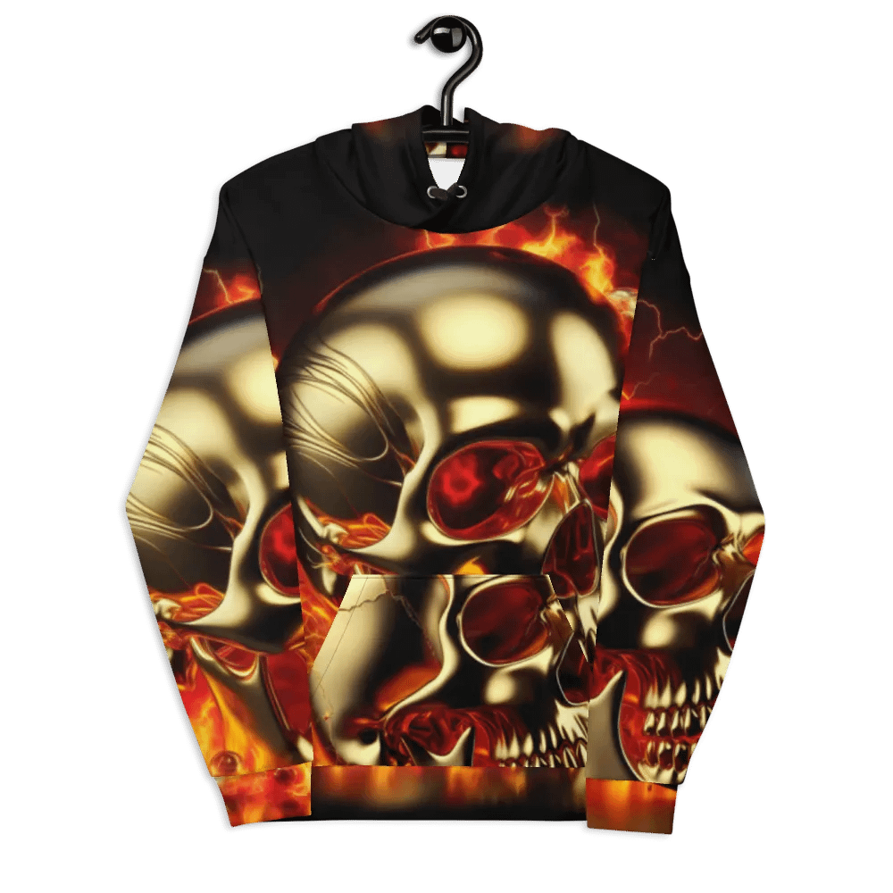 Golden Inferno - Unisex Skull Hoodie #1 product image (7)