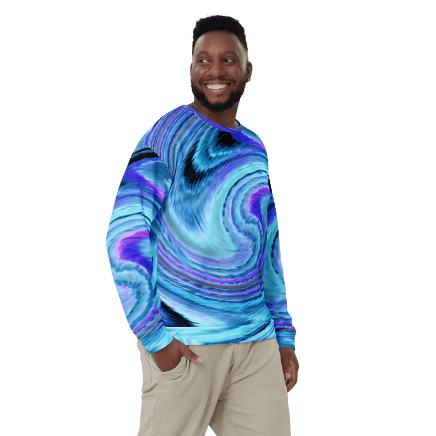 Abstract Swirling Blue Lochan's Reflection Unisex Sweatshirt product image (3)