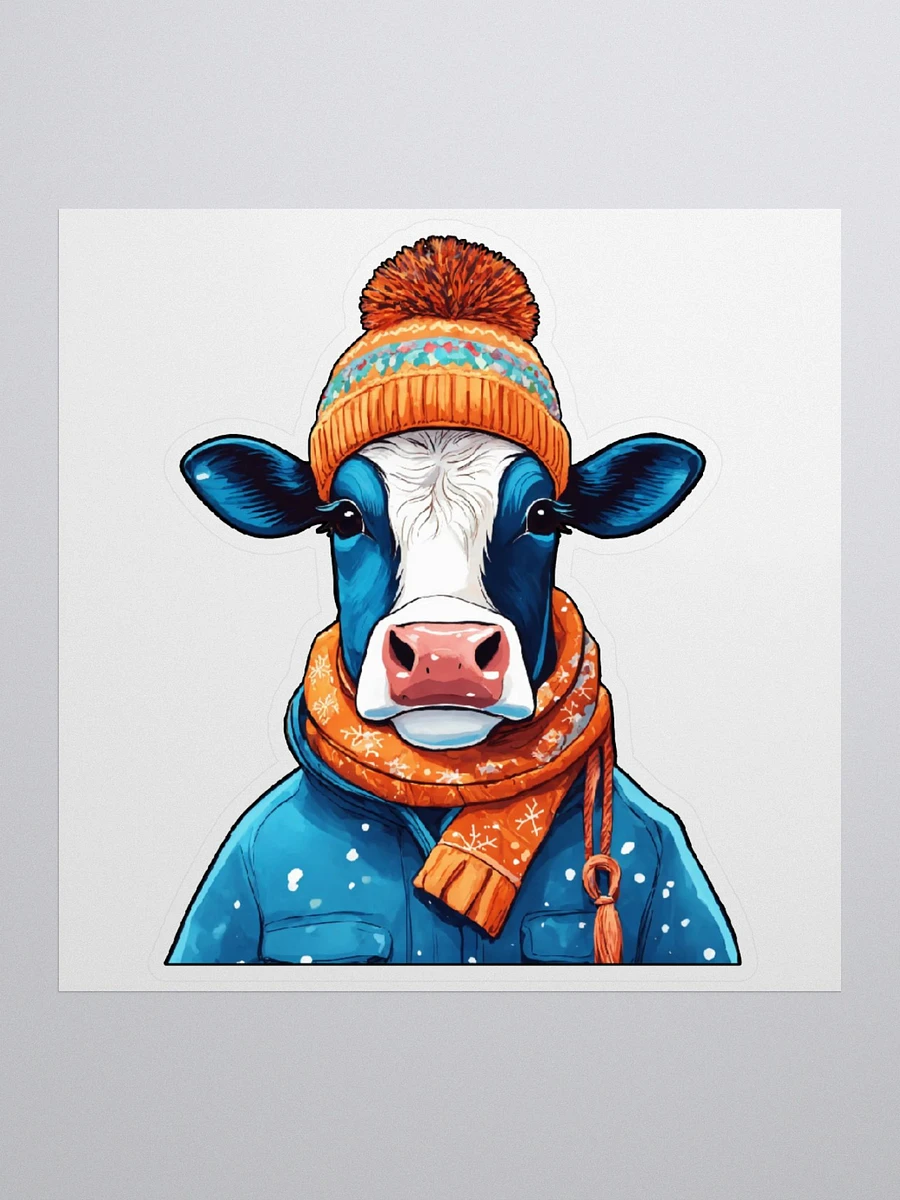 Winter Cow with Beanie Sticker product image (2)