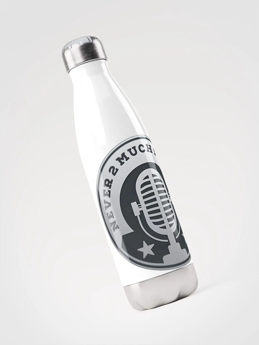 Never 2 Much Podcast Vintage Mic Podcast Stainless Steel Bottle product image (3)