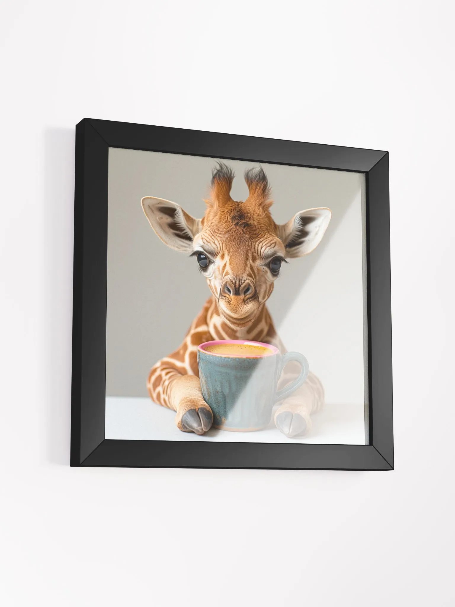 Coffee Lover Cute Baby Giraffe Wall Art product image (13)