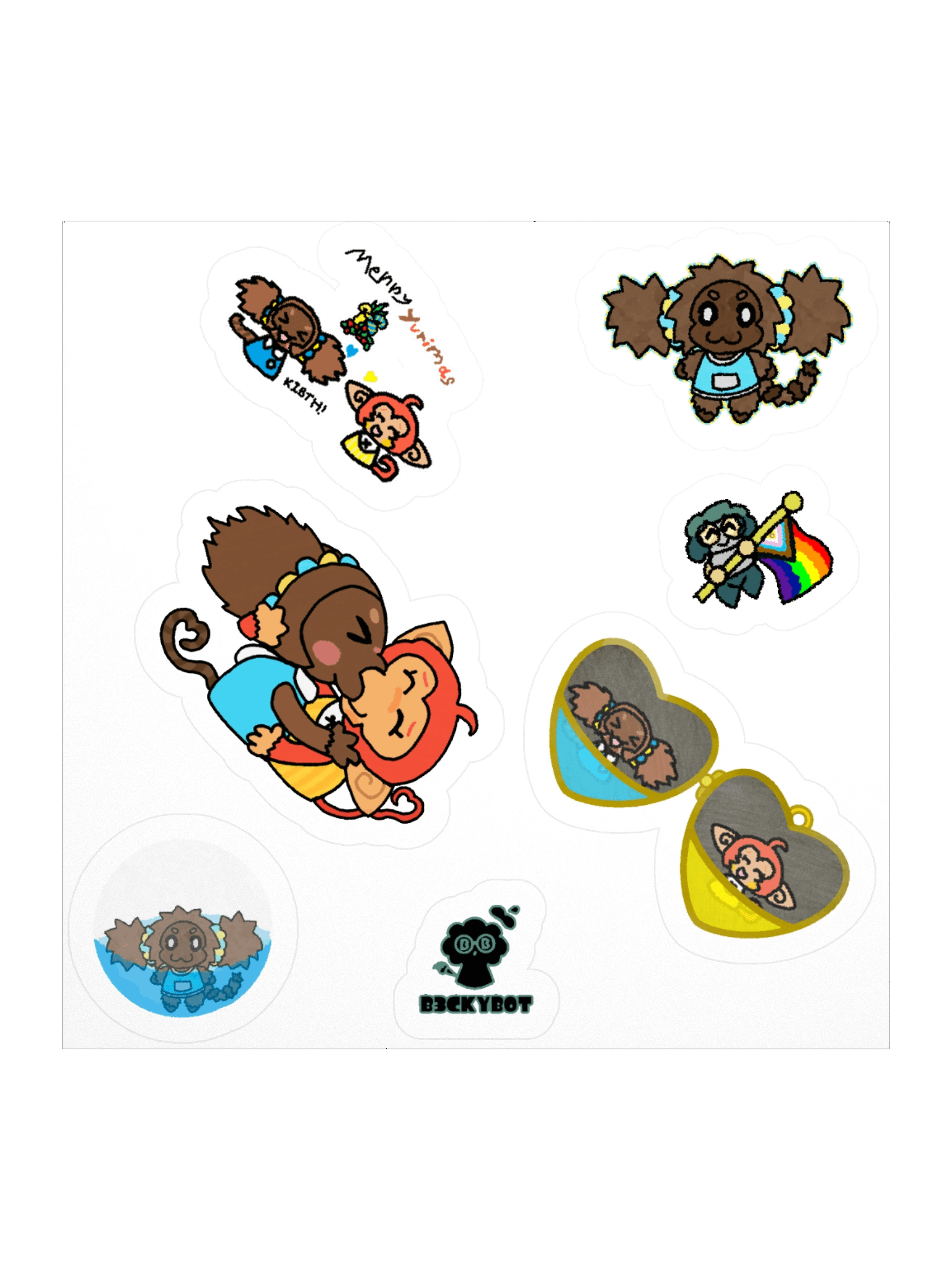 SILLY MONKEY YURI STICKERSHEET!! product image (2)