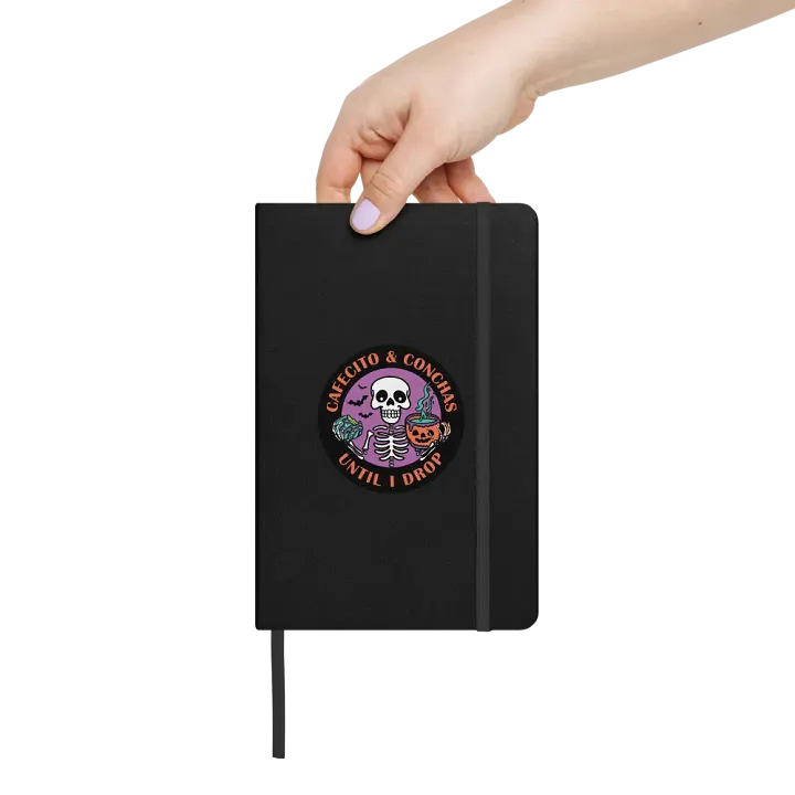 Cafecito and Conchas Halloween Skeleton Hardcover Bound Lined Notebook product image (2)