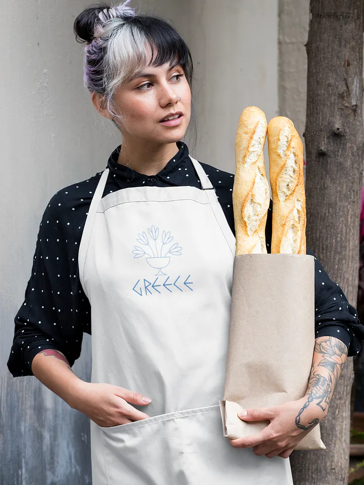 Classic Greek Elegance: Embroidered Cooking Apron product image (1)