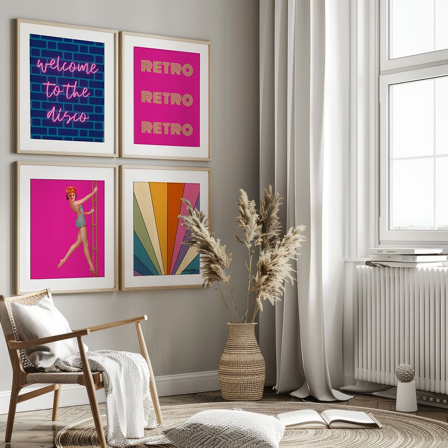 Disco Ball Retro Gallery Wall Set of 8 DIGITAL Prints product image (3)