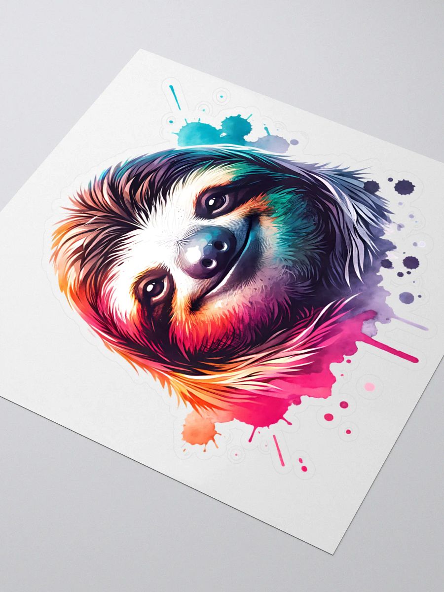 Watercolor Sloth Kiss Cut Sticker product image (3)