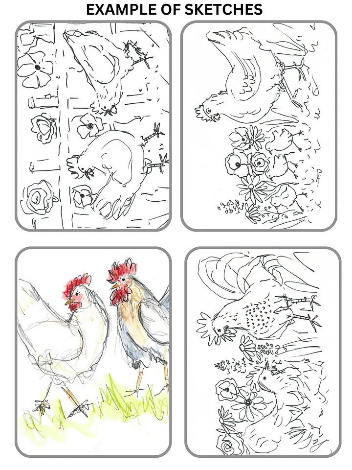 Chicken Drawings, Coloring Pages & Artwork - (Downloadable/Printable eBooklet) product image (2)