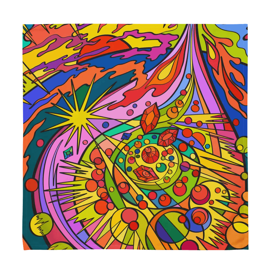 Swirling Spectrum Cloth Napkin Set (4) – Colorful Marine Life product image (9)