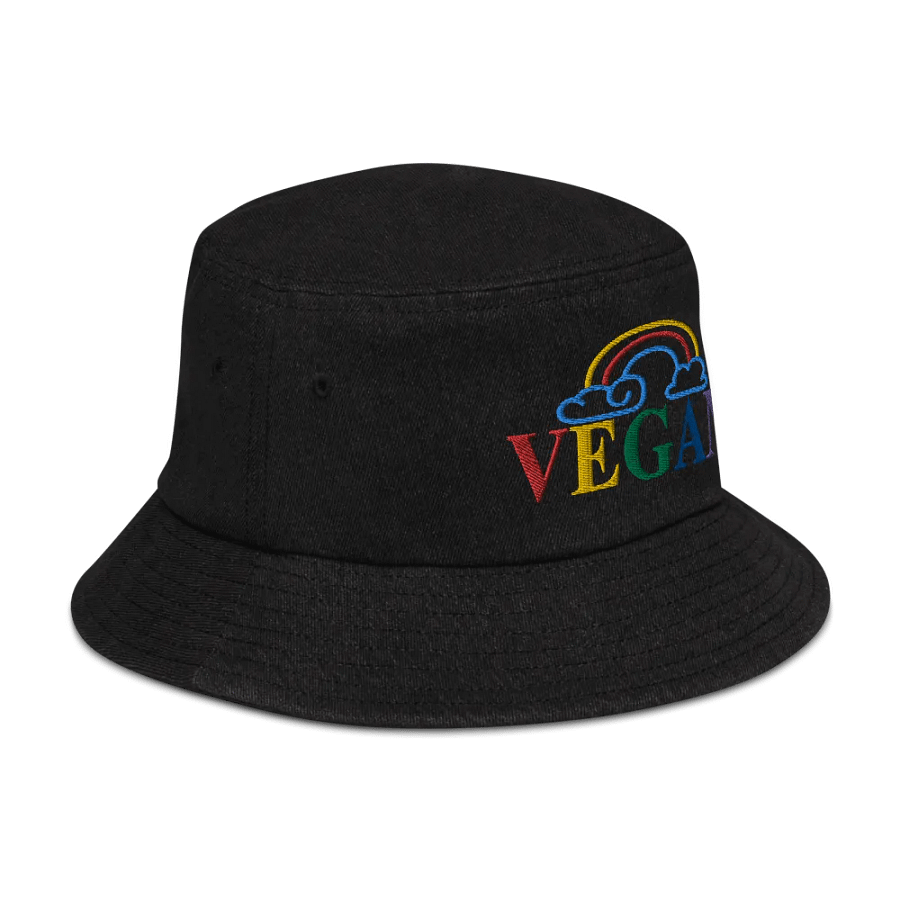 Denim Embroidered Rainbow Vegan Bucket Hat product image (3)