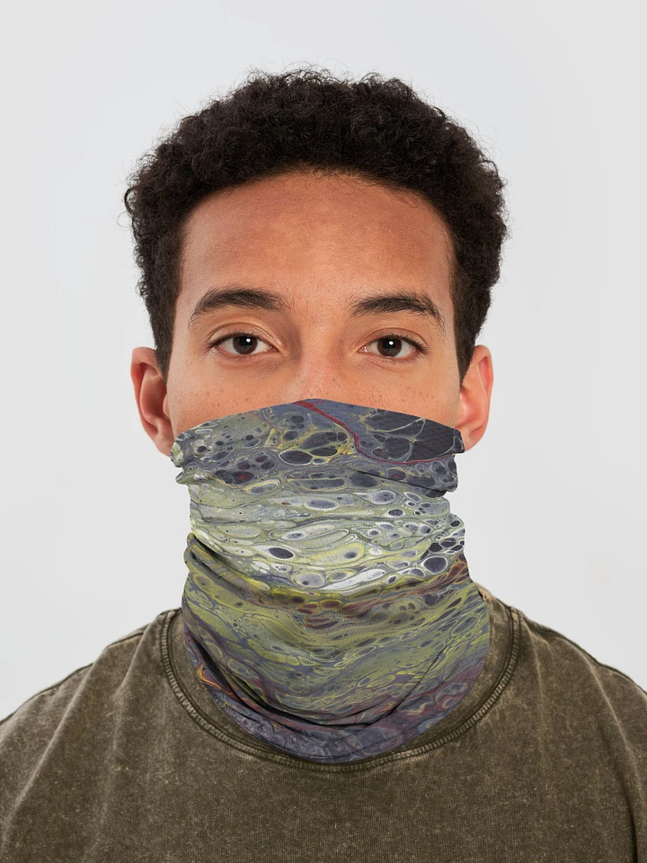 Amphibian 02 - Abstract Acrylic Pour Print, Neck Gaiter product image (1)