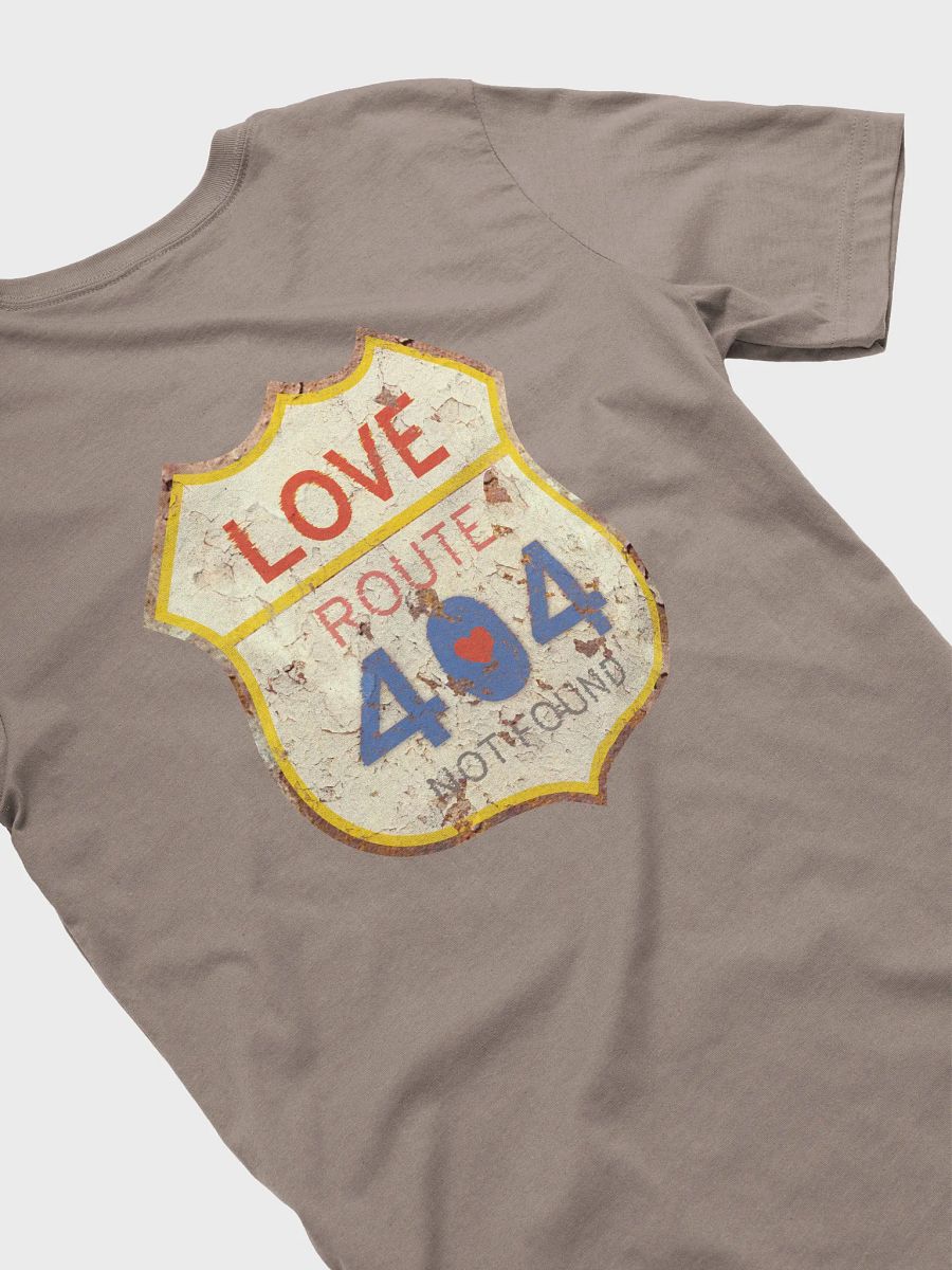 Love Route 404 Supersoft T-Shirt (Back Print), Short Sleeve Tee, Quirky Graphic Tee, Casual Wear, Gift for Him product image (5)