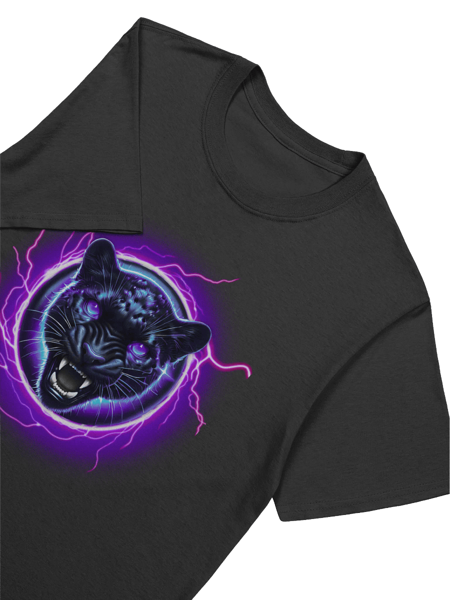 Electronic Neon purple Black jaguar Badge (Unisex Black T-Shirt) product image (3)