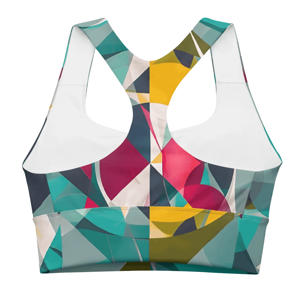 Abstract Lithographic Pattern Design Longline Sports Bra - V9 product image (9)