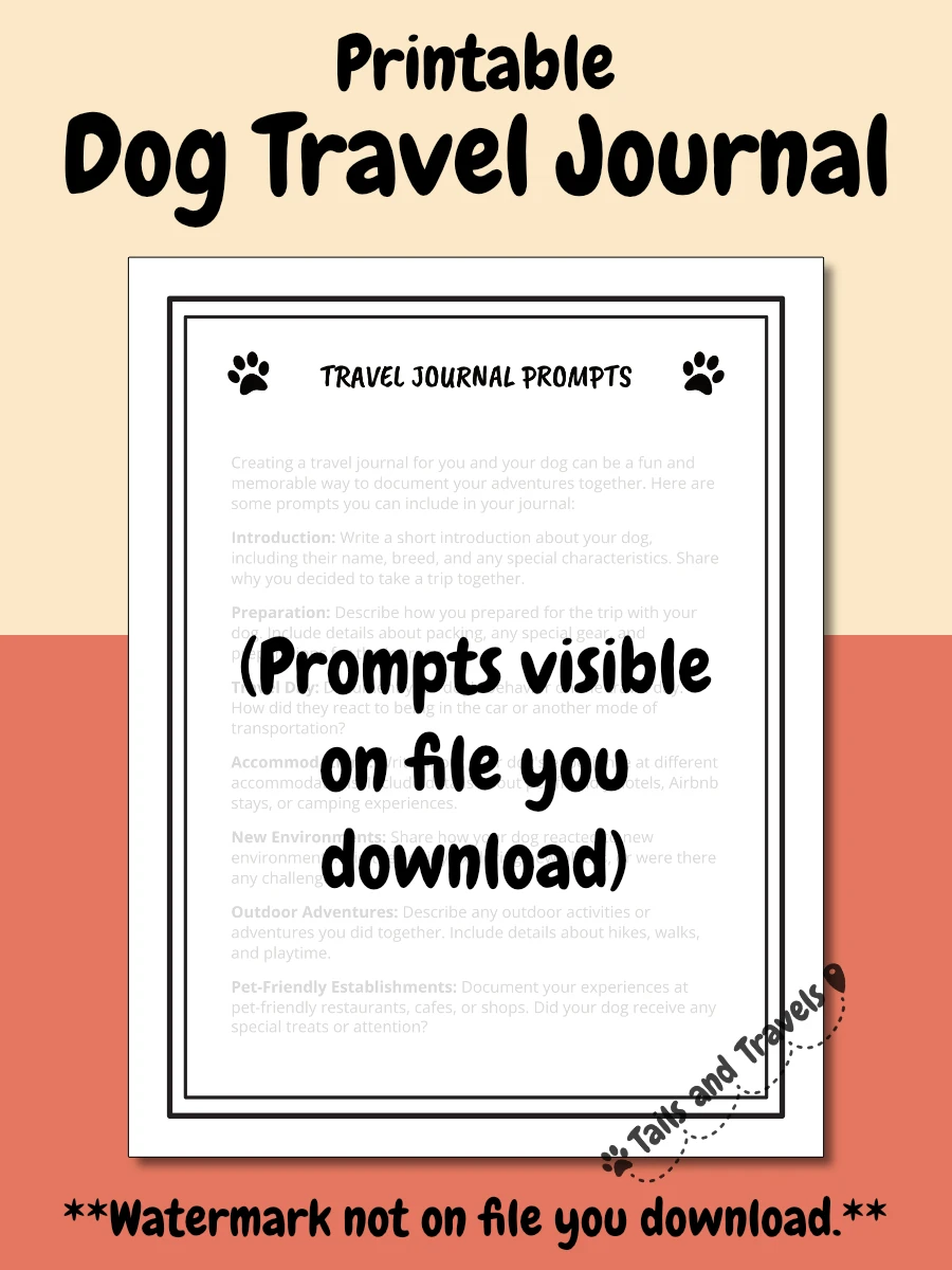 Printable Dog Travel Journal product image (4)