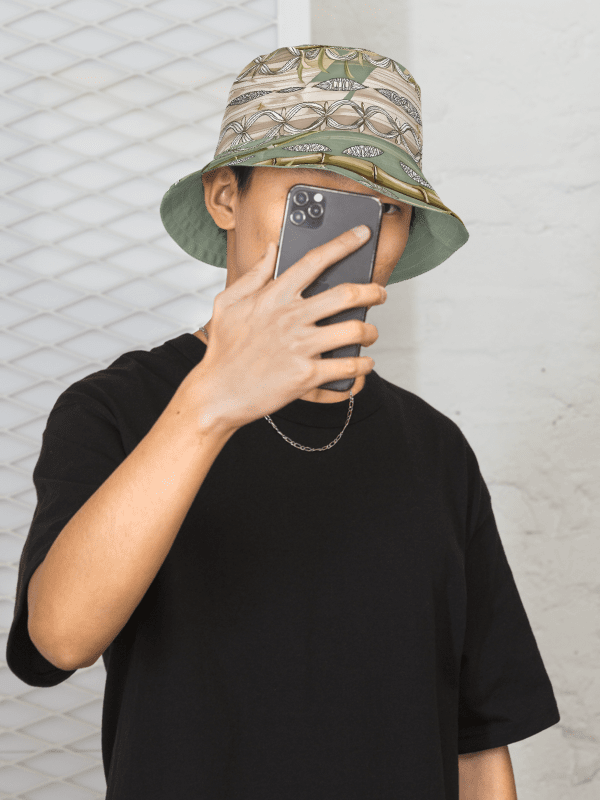 Reversible Lucky Bamboo Painted Bucket Hat product image (1)
