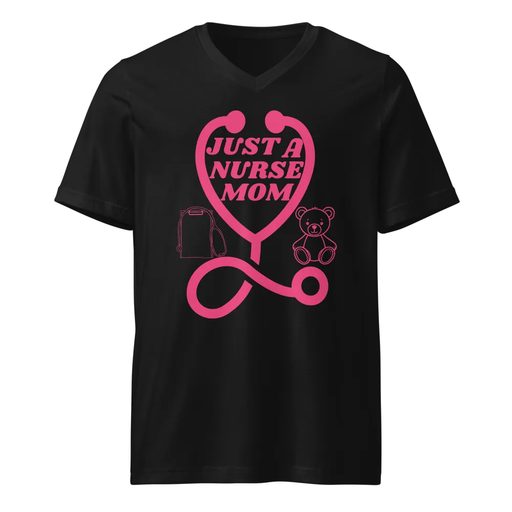 Nurse Mom Stethoscope V-Neck Tee product image (1)