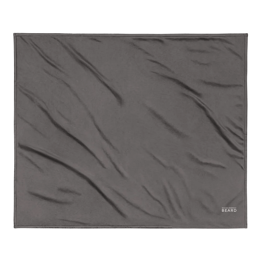Nocha Average Beard Embroider Sherpa Blanket (Grey/ White) product image (2)