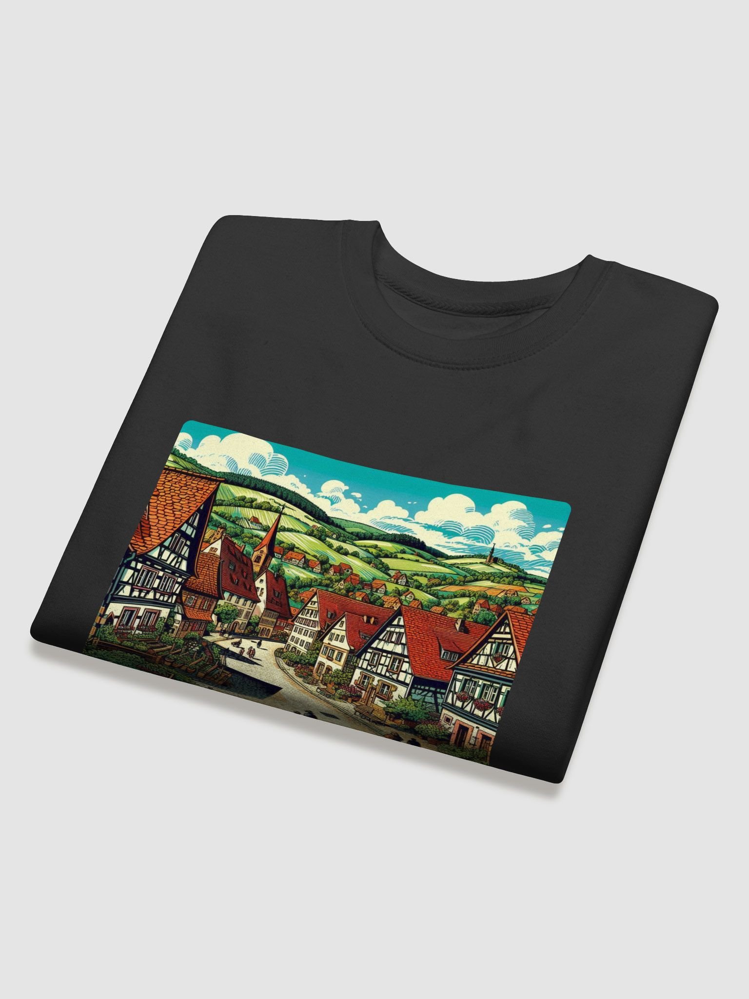 Rustic Village Vibes Sweatshirt | AIart Stuttgart city product image (36)