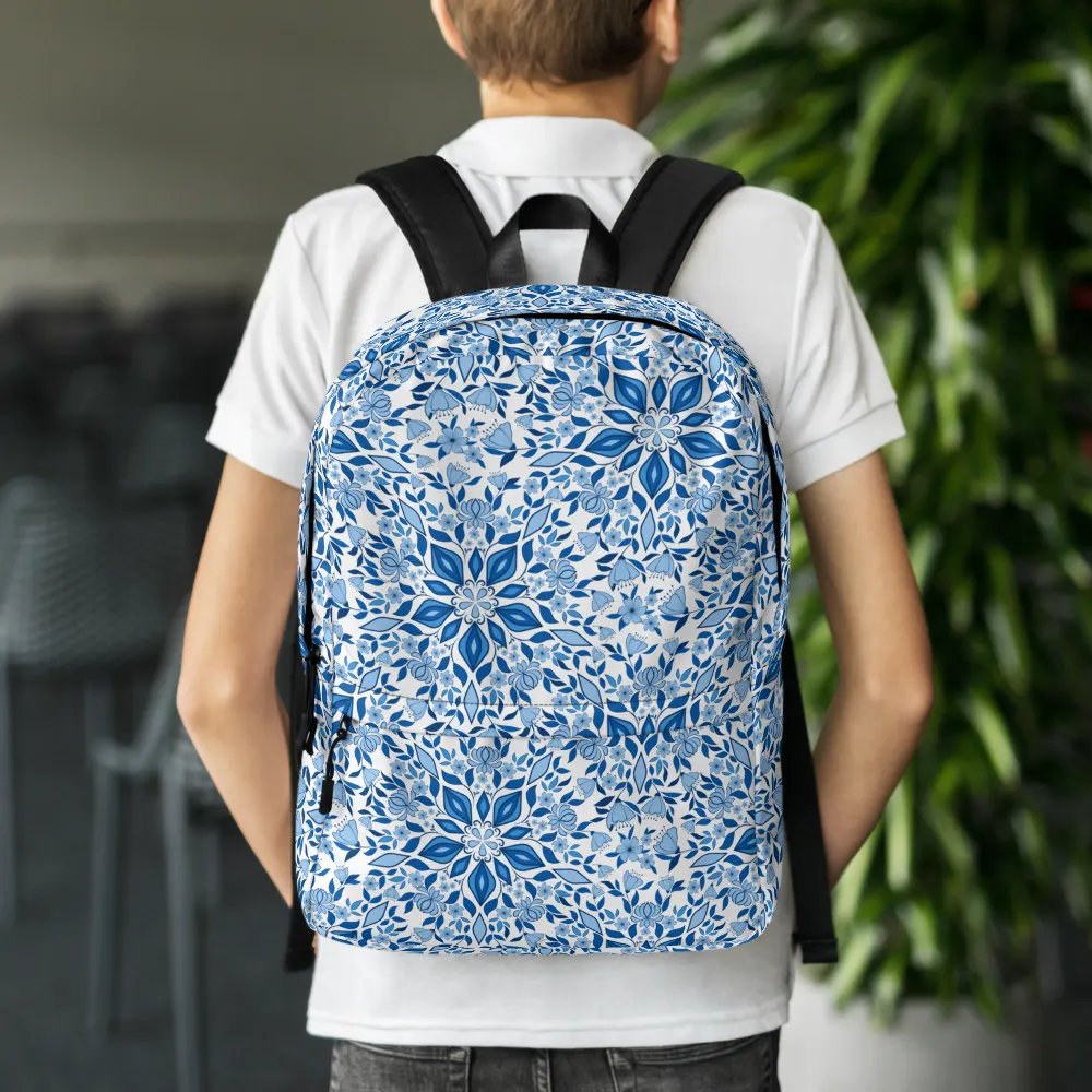 Blue Flower Kaleidoscope Backpack product image (2)