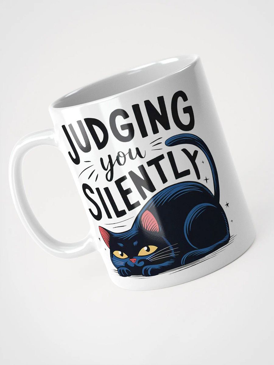 Judging You Silently #Humorous Glossy Mug - White product image (3)