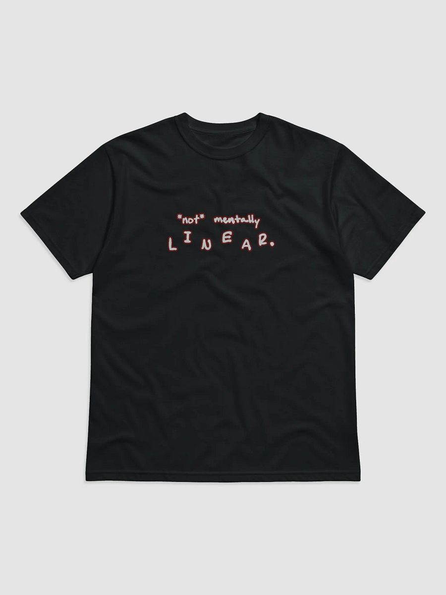 *not* mentally linear (lined design, #6D1616) unisex eco tee product image (1)