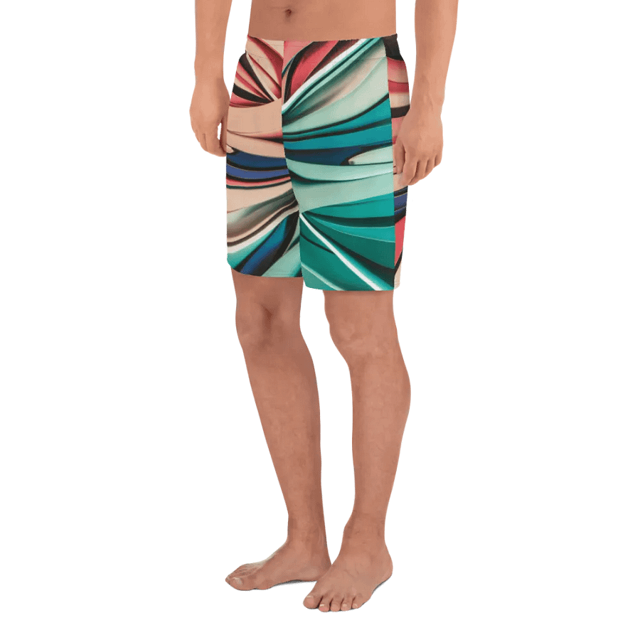 Abstract Geometric Athletic Long Shorts in Vibrant Colors (2XS-6XL) product image (6)
