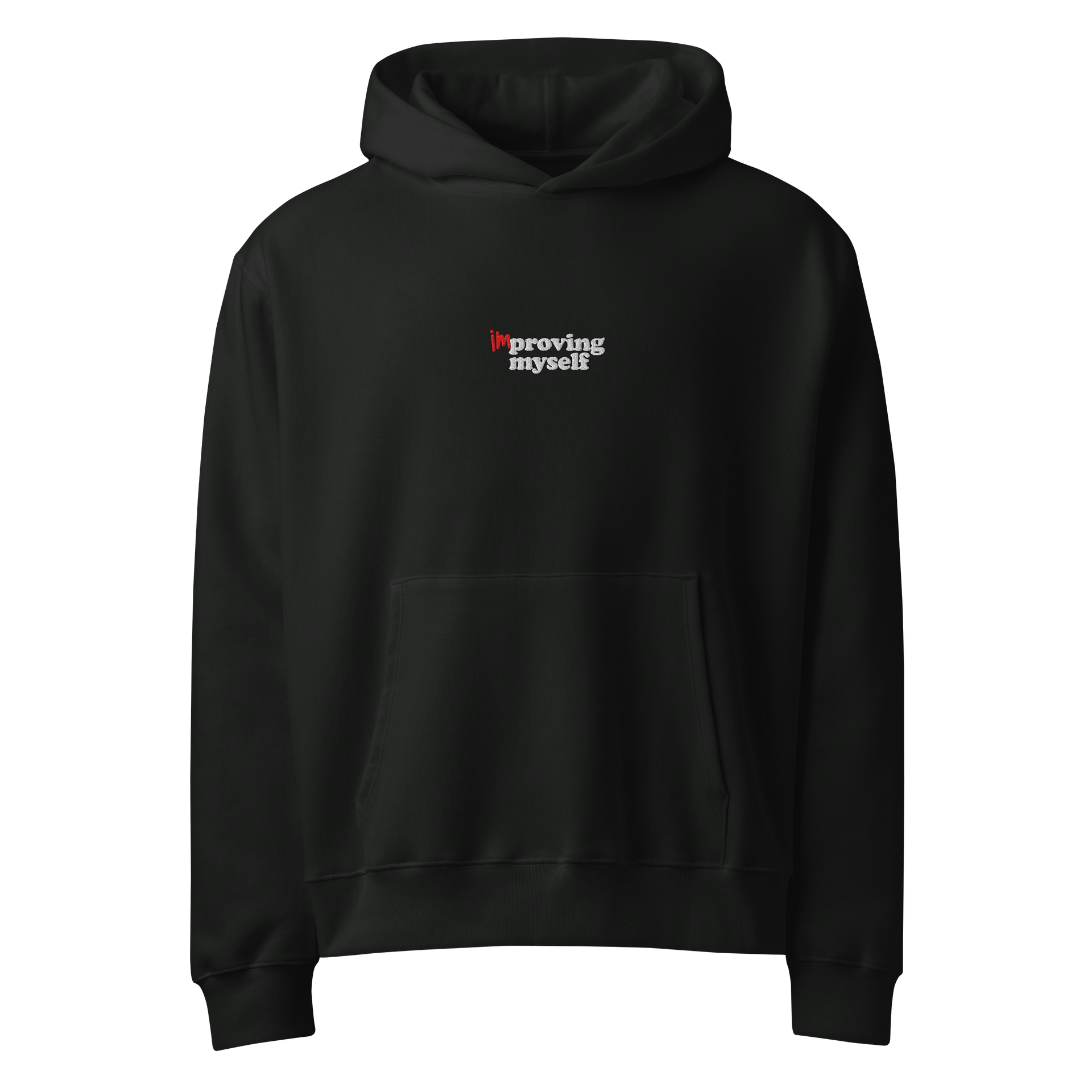 IMproving Myself Embroidered Hoodie (Black) product image (1)