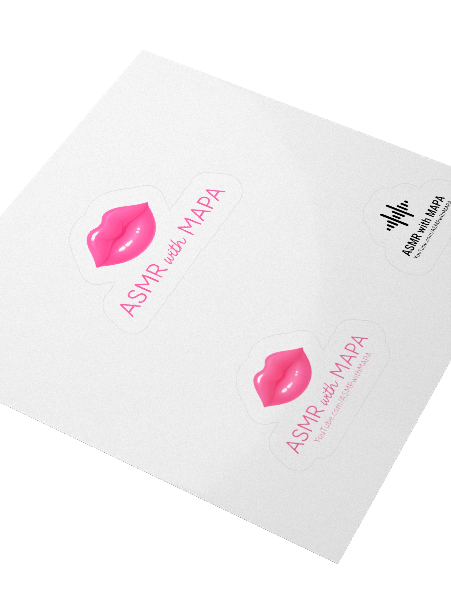 ASMR with MAPA Kiss-Cut Sticker Sheet – Lips & Soundwave Designs with YouTube URL product image (9)