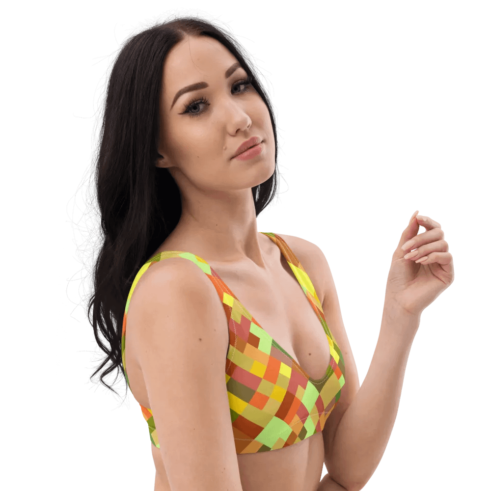 Colorful Mosaic Pattern Design Padded Bikini Top - v2 product image (4)