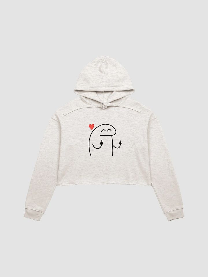 Meme Stick Figure Middle Finger Love Crop Hoodie product image (2)