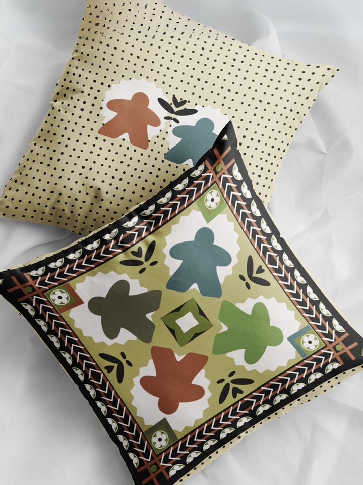 Patchwork Country Cottage Meeple Pillow product image (1)