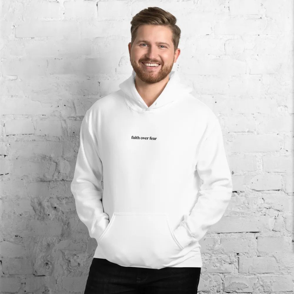 Minimalistic Unisex Faith Over Fear Embroided Hoodie (Black Embroided) product image (200)